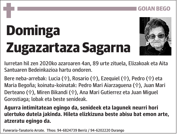 Dominga Zugazartaza Sagarna