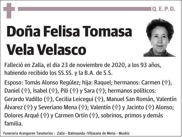 Felisa Tomasa Vela Velasco