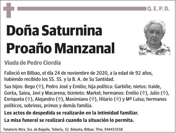 Saturnina Proaño Manzanal