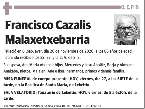 Francisco Cazalis Malaxetxebarria