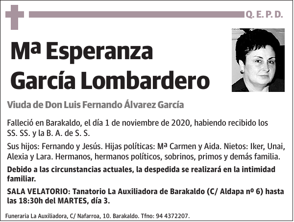 Mª Esperanza García Lombardero