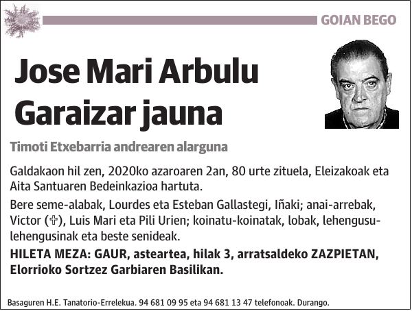 Jose Mari Arbulu Garaizar