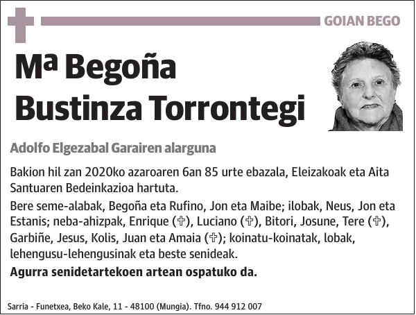 Mª Begoña Bustinza Torrontegi