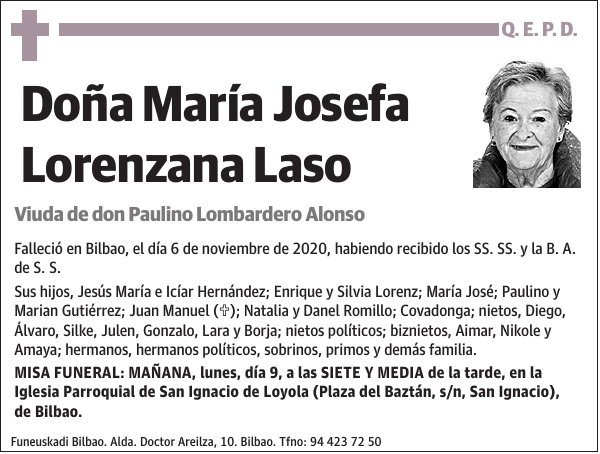 María Josefa Lorenzana Laso