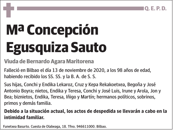 Mª Concepción Egusquiza Sauto