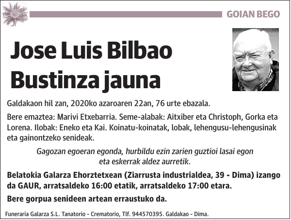 Jose Luis Bilbao Bustinza