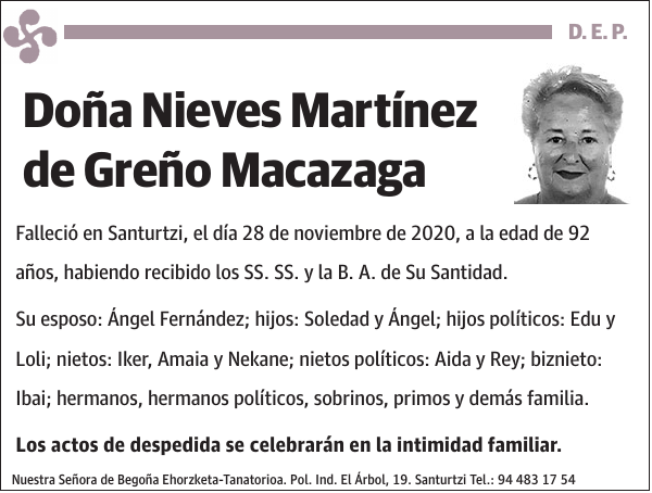 Nieves Martínez de Greño Macazaga