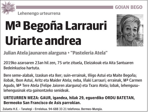 Mª Begoña Larrauri Uriarte