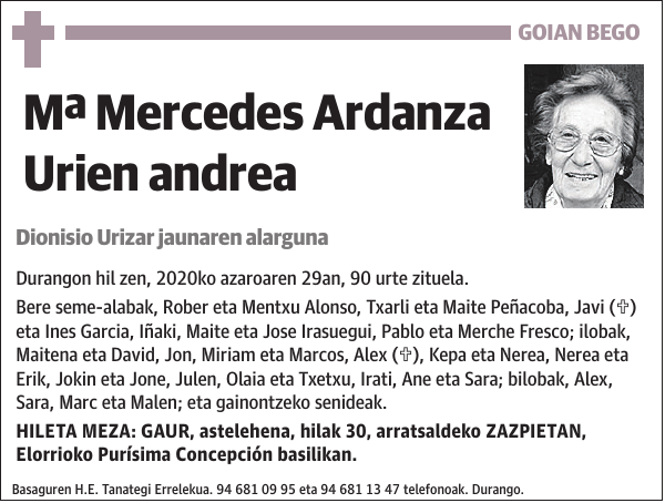 Mª Mercedes Ardanza Urien