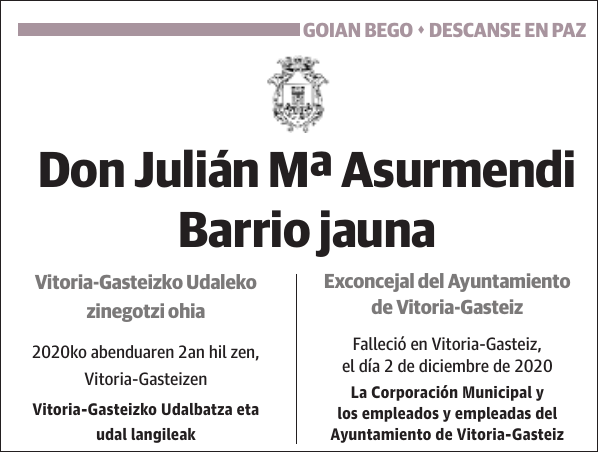 Julián Mª Asurmendi Barrio