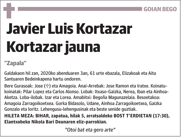 Javier Luis Kortazar Kortazar