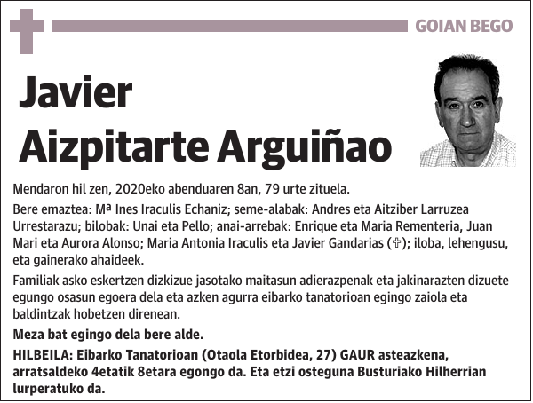 Javier Aizpitarte Arguiñao Mendaron