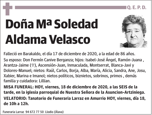 Mª Soledad Aldama Velasco