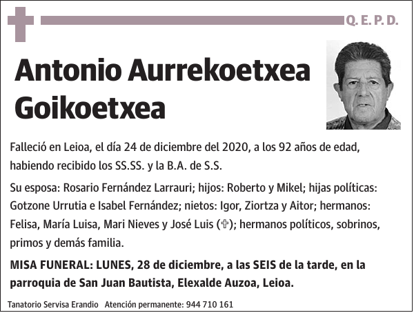 Antonio Aurrekoetxea Goikoetxea