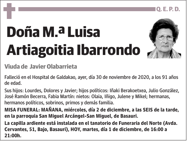 M.ª Luisa Artiagoitia Ibarrondo