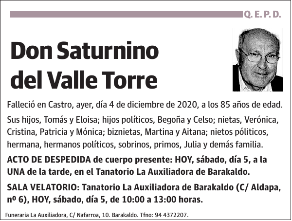 Saturnino del Valle Torre