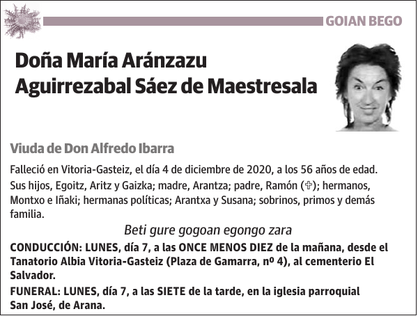 María Aránzazu Aguirrezabal Sáez de Maestresala