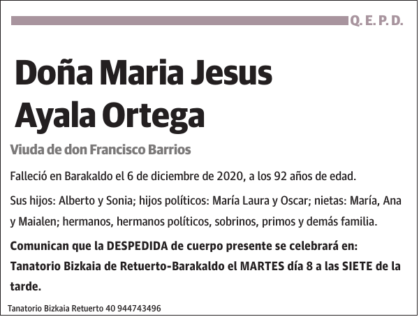 Maria Jesus Ayala Ortega