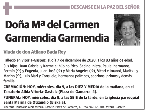 Mª del Carmen Garmendia Garmendia