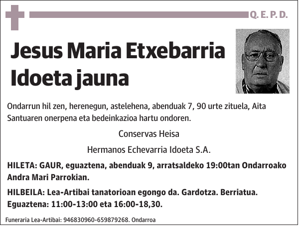 Jesus Maria Etxebarria Idoeta