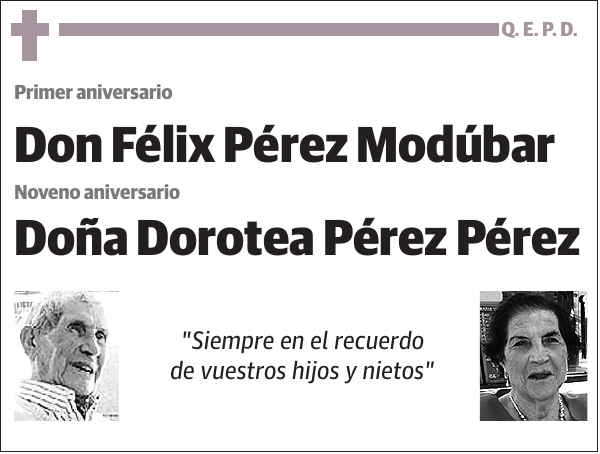 Félix Pérez Modúbar y Dorotea Pérez Pérez