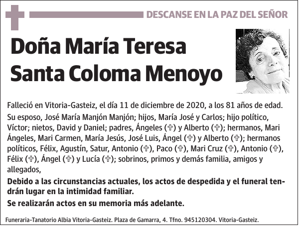 María Teresa Santa Coloma Menoyo