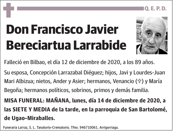 Francisco Javier Bereciartua Larrabide