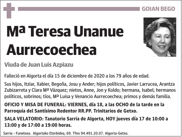 Mª Teresa Unanue Aurrecoechea