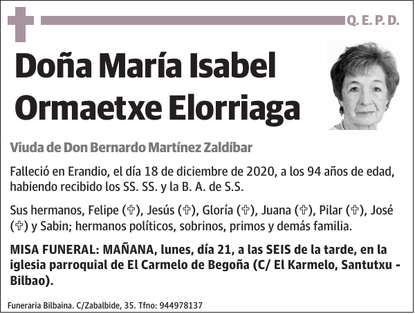 María Isabel Ormaetxe Elorriaga