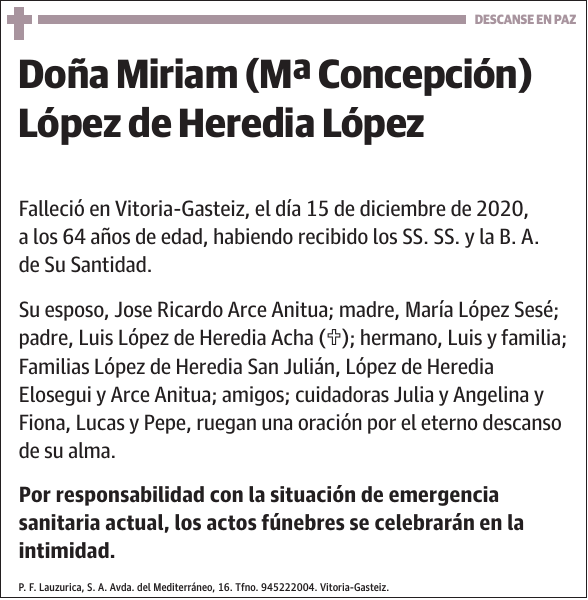 Miriam (Mª Concepción) López de Heredia López