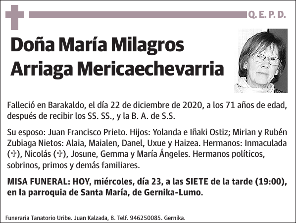 María Milagros Arriaga Mericaechevarria