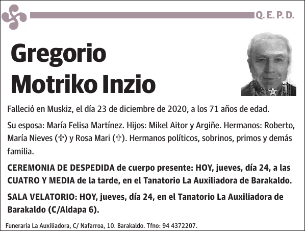 Gregorio Motriko Inzio