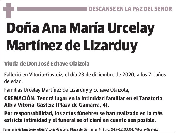 Ana María Urcelay Martínez de Lizarduy