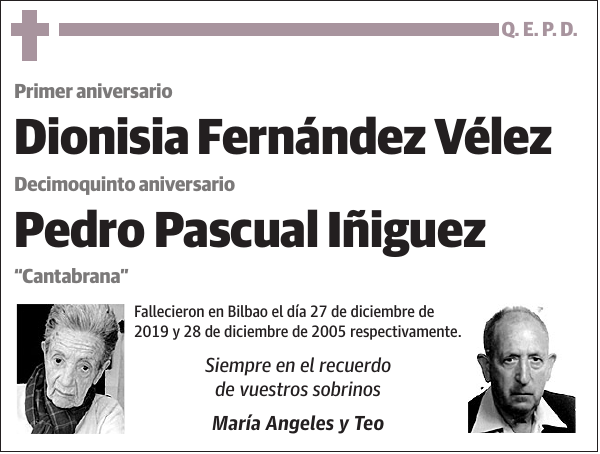 Dionisia Fernández Vélez y Pedro Pascual Iñiguez