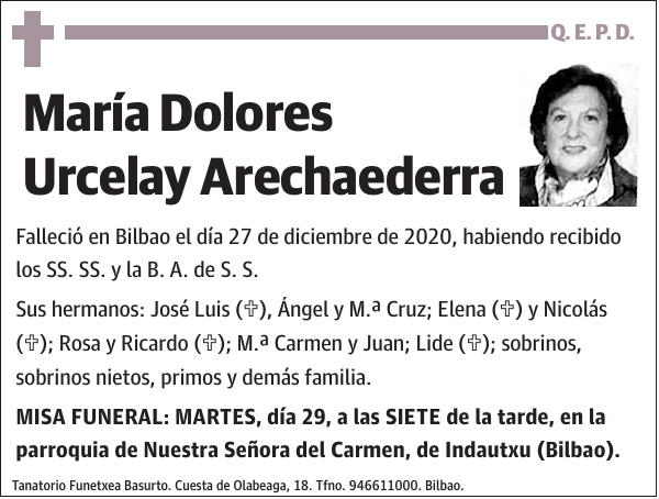 María Dolores Urcelay Arechaederra