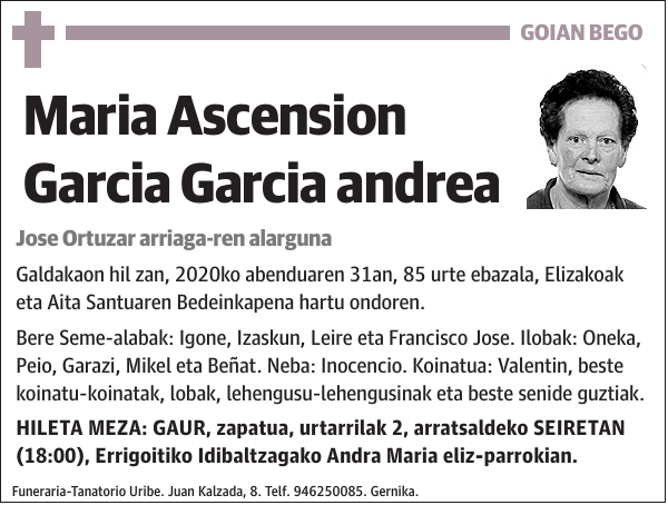 Maria Ascension Garcia Garcia