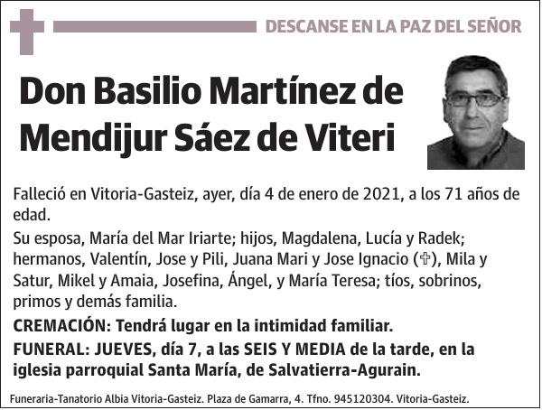 Basilio Martínez de Mendijur Sáez de Viteri