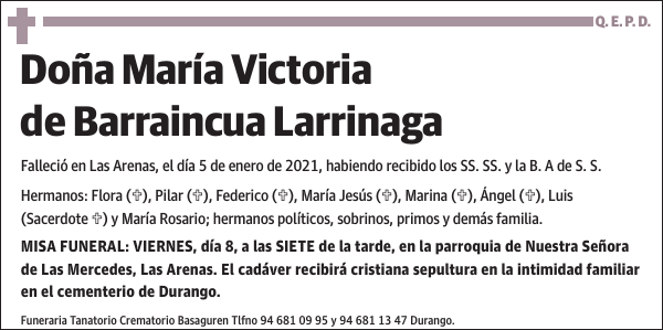 María Victoria de Barraincua Larrinaga