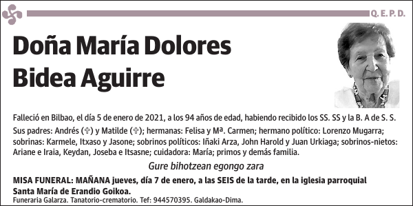 María Dolores Bidea Aguirre