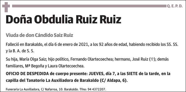 Obdulia Ruiz Ruiz