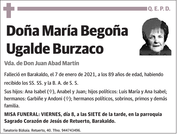 María Begoña Ugalde Burzaco