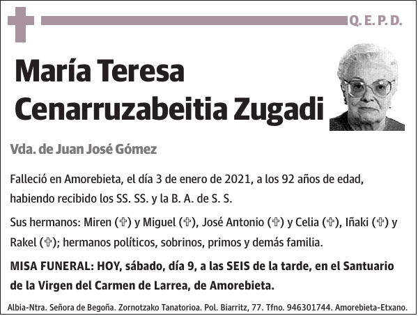 María Teresa Cenarruzabeitia Zugadi