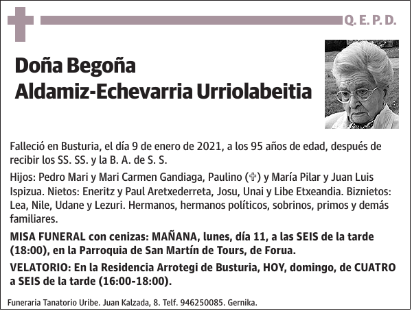 Begoña Aldamiz-Echevarria Urriolabeitia