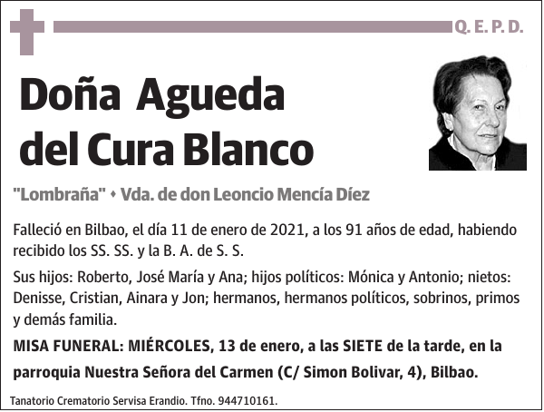 Agueda del Cura Blanco