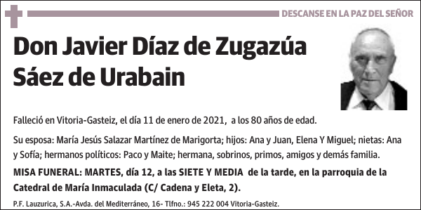 Javier Díaz de Zugazúa Sáez de Urabain