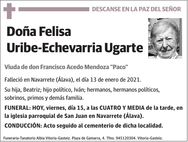 Felisa Uribe-Echevarria Ugarte