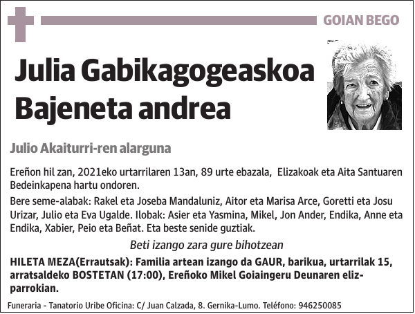 Julia Gabikagogeaskoa Bajeneta