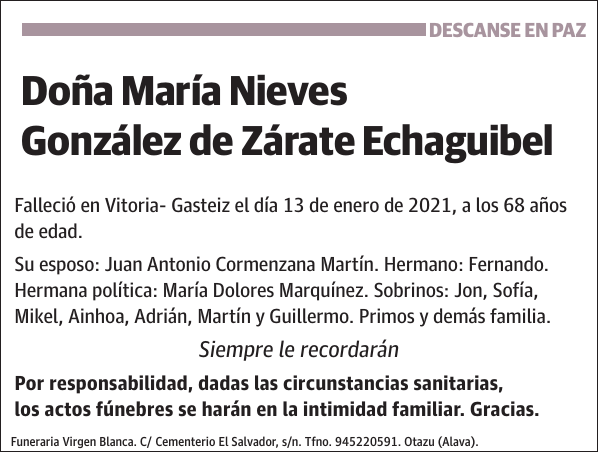 María Nieves González de Zárate Echaguibel