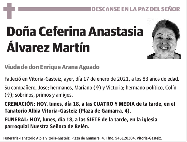 Ceferina Anastasia Álvarez Martín