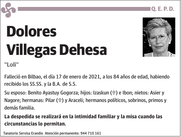 Dolores Villegas Dehesa 'Loli'